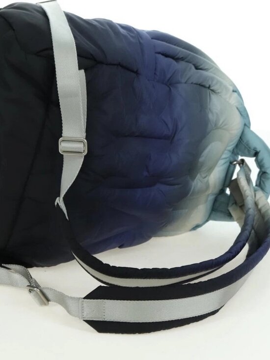 CHANEL Doudone Backpack Nylon Blue Silver CC Auth mr2366SAM main image 14
